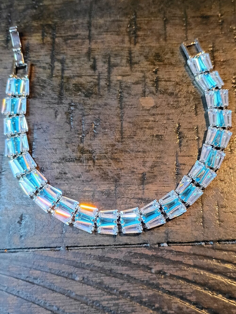 New Blue/Clear CZ Stones Tennis Bracelet - Women Jewelry